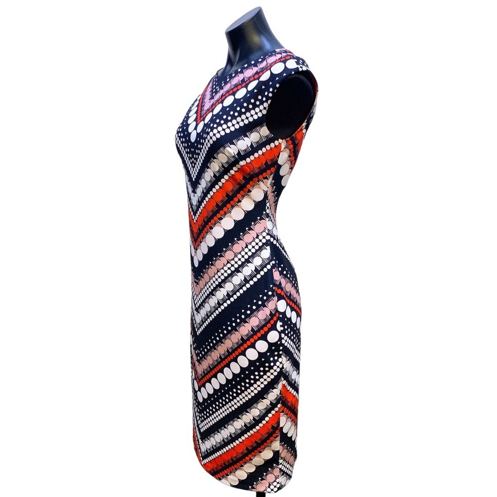 Vince Camuto Sleeveless Chevron Print Dress 2 - Picture 3 of 6